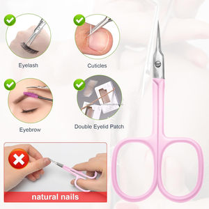 Professional Stainless Steel Pink Arrow Point Cuticle Scissor Extra Fine Curved Blade Nail <b>Care</b> Tool Wholesale - Product Image 6