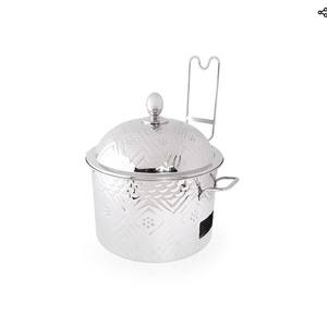 Marmite en acier inoxydable au fini doré avec couvercle et chauffe-plat avec support Meilleur design pour chauffe-plats pour buffet - Product Image 2