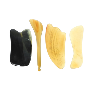 Cara de cuerno de búfalo Herramienta de masaje facial Gua Sha terapia masaje raspado herramienta cara cuerpo a través de cuerno meridiano Gua Sha masajeador - Product Image 5