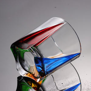 Occhiali corti colorati di sicurezza di alta qualità <span class=keywords><strong>bicchiere</strong></span> <span class=keywords><strong>da</strong></span> liquore <span class=keywords><strong>Wisky</strong></span> con stampa a mano per la festa di natale - Product Image 1