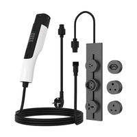 Chargeur de voiture électrique portable 16A 3,5kW 240V EVSE avec prises interchangeables pour différents pays, rail à 3 prises V2L Type 2 Type 1 GBT OEM ODM