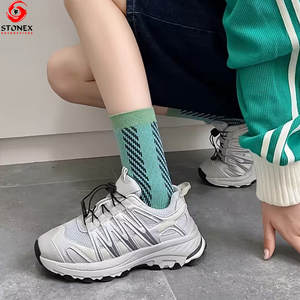 Chaussettes pour femmes personnalisées, différentes couleurs, automne, antidérapantes, séchage rapide, coton, logo personnalisé, usage quotidien - Product Image 5