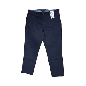 Pantalon long décontracté en sergé pour hommes, taille moyenne, braguette à fermeture éclair, style vêtement teint droit - Product Image 1