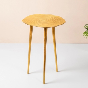 Aluminum <b>Table</b> for Home Use Metal Snacks Round <b>Table</b> Golden Color Coffee <b>Table</b> Original Indian Manufacture - Product Image 6