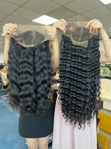 Vendedores de cabello vietnamita Ivirgo, cabello virgen crudo 13x6, pelucas frontales, estilo ondulado brasileño, trama de piel, cabello humano de alta calidad - Product Image 4