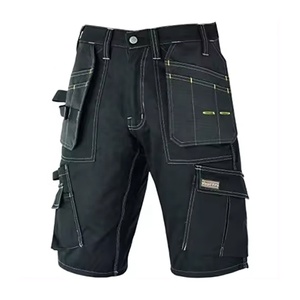 Pantalon cargo en denim réfléchissant de qualité industrielle OEM, avec passant pour marteau professionnel, porte-outils et multiples poches, short de travail haute performance - Product Image 4