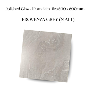 Carrelages de sol en porcelaine émaillée polie 600x600mm Provenza Grey Matt Finish Plancher en porcelaine de luxe pour la maison et le bureau - Product Image 2