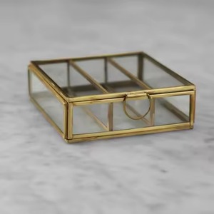 Organisateur de rangement en verre décoratif imprimé en métal doré, cristal, présentoir, bibelot décoratif, anneau - Product Image 5