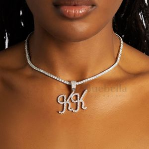 Personalizado 925 plata esterlina clásico escritura a mano colgante Moissanite diamante estilo Hip Hop collar con diseño personalizado - Product Image 1