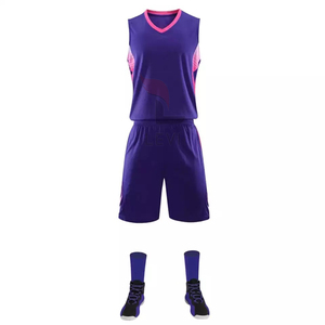 Uniforme de basket-ball pour hommes avec logo personnalisé kit de maillot d'équipe de sport respirant à séchage rapide pour le jeu d'été du club universitaire - Product Image 1