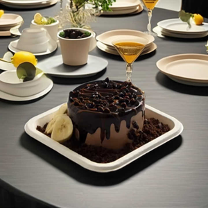 Assiettes à bagasse compostables de qualité supérieure Vaisselle jetable en fibre de canne à sucre pour la restauration et la maison - Product Image 3