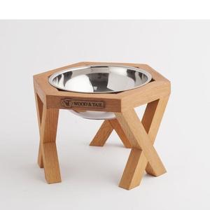 Soporte de comedero para mascotas de madera Premium decorado con detalles de ágata natural - Product Image 6