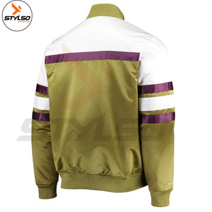 Blouson aviateur en satin de polyester de haute qualité Veste universitaire de baseball d'hiver avec capuche Style Letterman Fabriqué au Pakistan - Product Image 2