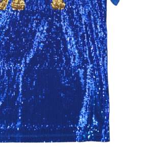 Sigma Gamma Rho SGRho Sequin Tee Royal Blue <b>Gold</b> Greek Letters <b>Sparkle</b> <b>Top</b> Embroidered Sorority Apparel Party T Shirt - Product Image 5