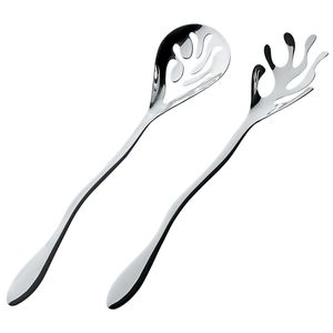 Ensemble de serveurs à salade classiques en acier inoxydable, conçu pour un usage quotidien, avec une construction robuste et une fonction de service fiable - Product Image 1