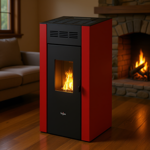 Estufa de Pellets ELANE 9.0 Roja de 8.5kW, 4 Estrellas, Clase A+, 7022002 - Product Image 3