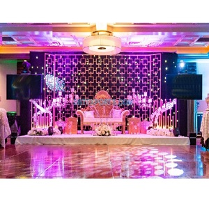 ฉากหลังงานแต่งงานสุดหรูหรา ผนังโลหะประดับเทียน ฉากเวทีงานแต่งงานที่มีสไตล์ ผนังโลหะประดับเทียนระยิบระยับ ชุดตกแต่งเวทีงานเลี้ยงต้อนรับงานแต่งงาน สหรัฐอเมริกา - Product Image 1