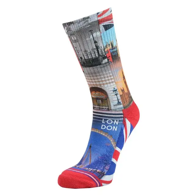 Custom Sublimated Sublimation Men Women 3D Polyester Trendy Printing Socks