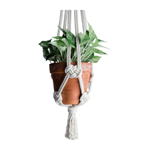 Jolies jardinières suspendues en macramé en métal écologiques, décoration de jardin extérieur, décoration intérieure, style moderne - Product Image 1