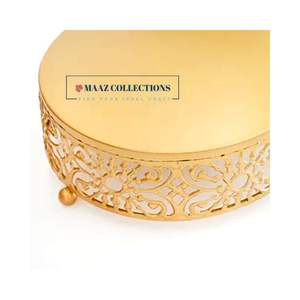 Support de présentation de desserts en métal et bois, élégant et moderne, de haute qualité, pour événements intérieurs et extérieurs, outil de service de gâteaux, par Maaz Collections - Product Image 2