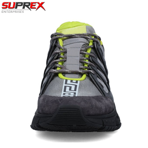 Baskets Trigreca Grises et Vert Néon pour Hommes – Chaussures Décontractées en Cuir Véritable de Haute Qualité, à Lacets, Anti-Odeur, pour Adultes - Product Image 4