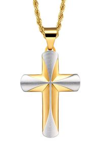 Wholesale Fashion Hiphop Jewelry High Polished Alloy Gold ,Black,<b>Silver</b> Long Chain Small Boys Cross <b>Pendant</b> Necklace <b>for</b> <b>Men</b> - Product Image 4