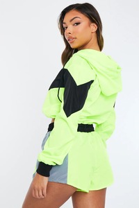 Conjunto de Pantalones Cortos y Chaqueta Cortavientos de Invierno para Mujer, Talla Grande, Estilo Hip Hop, Personalizado, con Cierre de Cremallera, 2 Piezas, Traje Deportivo, Spandex/Poliéster - Product Image 4