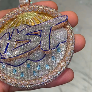 Customized Price Fine Pendants Charms Diamond Charm Pendant Unisex Hip Hop Style <b>Chain</b> <b>Rapper</b> Copper Platinum Plated Wedding - Product Image 1