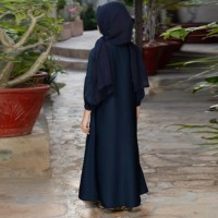 Robe Abaya Droite Modeste pour Femme Musulmane 100% Soie Mousseline Écologique Respirante Manches Longues Élégante Vintage Boutons Naturels