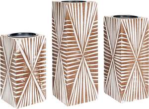 Exquisitos candelabros de madera Lavado blanco natural Acabado con un atractivo rústico atemporal Decoración perfecta para el hogar Calidez y elegancia - Product Image 4