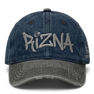 Gorra de Béisbol RIZNA Vintage Deportiva de Sarga Vaquera, 6 Paneles, Ajustable, Unisex, Casual, con Logotipo 3D Bordado en el Panel Frontal, Azul, Algodón, Metal - Product Image 1