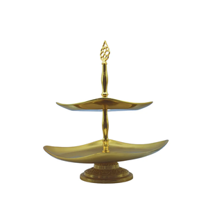 Manufacture Brass Cake <b>Stand</b> 2 Tier Decorative Cupcake <b>Stand</b> Holder Hot Sale Cupcake <b>Display</b> Pedestal Sustainable - Product Image 1