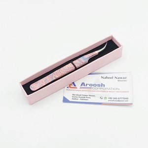 Type de courbe professionnelle papier enduit de haute qualité en acier inoxydable diamant pince à épiler Extension de cils Logo personnalisé durable - Product Image 6