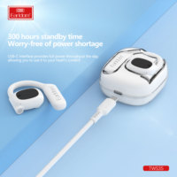 Earldom earphone gantung nirkabel, earphone Bluetooth konduksi tulang biru, earphone lari olahraga jangkauan Ultra panjang