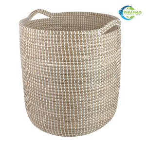 PANIER EN ROTIN TISSÉ À LA MAIN D'inspiration Vintage Premium avec Poignées Doublure En Coton Panier Panier À Linge Organisateur Décor À La Maison - Product Image 2