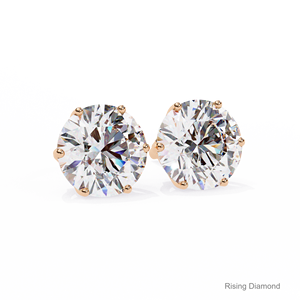 Pendiente de tuerca de diamante cultivado en laboratorio de corte redondo de 1,3 quilates, regalo de aniversario para ella en oro blanco, pendiente de diamante CVD - Product Image 6