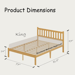 Bamboo <b>Platform</b> <b>Bed</b> Frame with Headboard Eco-Friendly Furniture Frames - Product Image 5