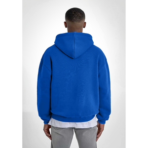 Sudadera con capucha de color azul real para hombre, con cremallera completa, de color liso, gruesa, tipo chaqueta, modelo Trackstar, OEM, marca privada - Product Image 4