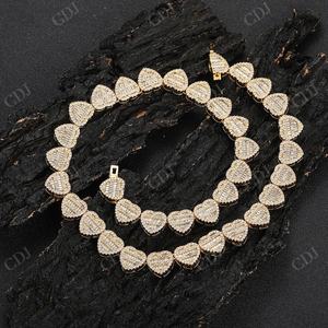 Derniers modèles VVS Moissanite sur mesure entièrement glacé Hip Hop vente en gros de bijoux en diamants Moissanite chaîne de tennis à ligne unique - Product Image 1