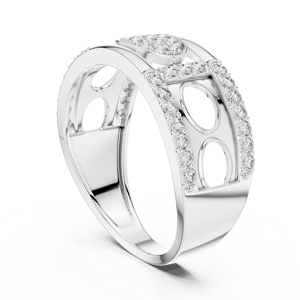 Anillo de Compromiso de Diamantes de Lujo con un Diseño Central Audaz |   Joyería Fina Nupcial Premium - Product Image 3