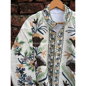 เสื้อแจ็กเก็ตผ้าคอตตอนกำมะหยี่คอตตอน100% สำหรับทุกเพศปักลายดอกไม้ปกติสำหรับฤดูหนาวฤดูใบไม้ร่วง - Product Image 2