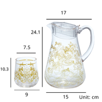[Holar] Taiwan Made 1900 ml 65 onces Transparent en plastique acrylique étanche poids léger clair conteneur d'eau