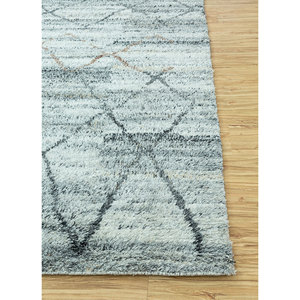 Alfombra Zuri Azul de Viscosa y Poliéster Anudada a Mano con Patrón Geométrico y Abstracto para el Hogar, Pasillo y Sala de Estar, Modelo PKPL-07 - Product Image 4