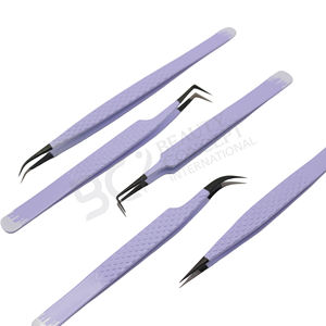 Ensemble de pinces à cils en acier inoxydable arc-en-ciel, antistatiques et durables, à pointe fine, pour artistes, volume, courbées et droites, pour greffe de cils en gros - Product Image 4