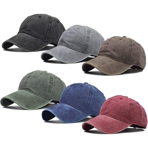 Casquette de baseball unisexe Ultrafun en coton délavé vintage, visière incurvée réglable, style « Dad Hat », unie et vieillie, idéale pour les sports de plein air - Product Image 1