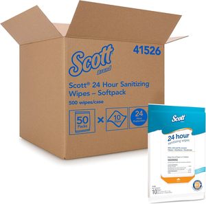 Toallitas Desinfectantes Scott 24 Horas, Aroma Fresco, 10 Unidades por Paquete (50 Paquetes por Caja), Sin Lejía (41526) - Product Image 1