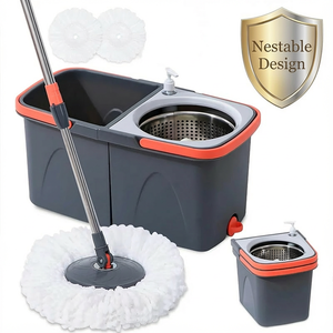 <span class=keywords><strong>Mopa</strong></span> Giratoria Mágica 360° HOLAMOPA con Cubeta Desmontable que Ahorra Espacio, con Cesta de Acero Inoxidable para Limpieza de Pisos, para Venta al por Mayor - Product Image 1