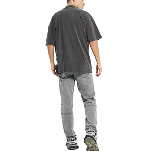 T-shirt de rue surdimensionné pour hommes personnalisé épais 100% coton T-shirts à épaules tombantes 250gsm grande taille T-shirt lourd pour hommes - Product Image 5