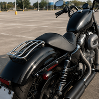 Porte-bagages chromé pour siège solo, porte-bagages arrière en acier, porte-cargaison sans perçage pour Harley Sportster XLH883 XLH1200 1985 à 2003
