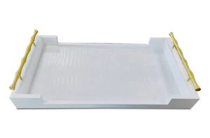 ถาดเสิร์ฟอาหารและขนมหวานถาดเสิร์ฟอาหารจานโลหะเคลือบเงินดีไซน์ตะวันตก - Product Image 5